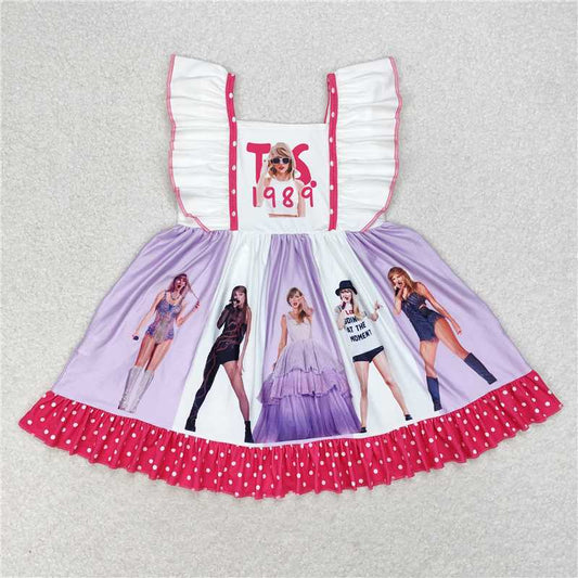 Cute Clothes 	 GSD1349 Baby girl's summer purple lace sleeveless dress