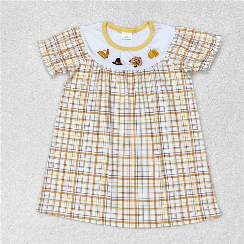 RTS NO MOQ Shipping time 5-7days Thanksgiving Embroidery Turkey Halloween Yellow Embroidery Set