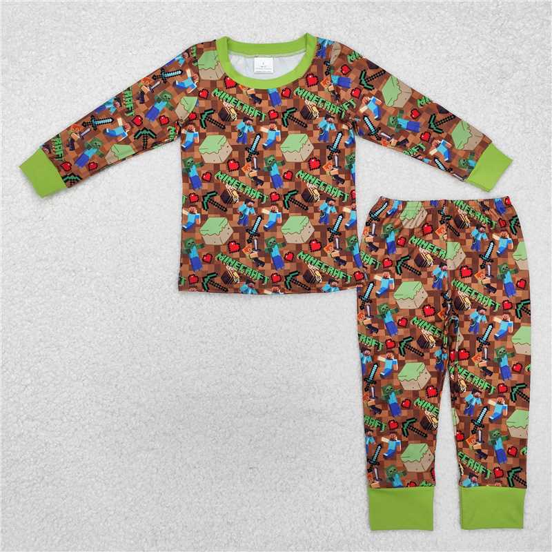RTS NO MOQ baby boys clothes Roblox long sleeve pants sets shorts sets
