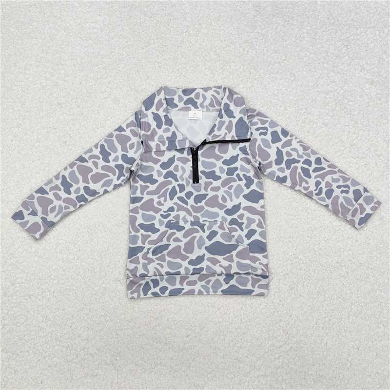 RTS NO MOQ Sibling Baby boy clothes Camouflage pullover long sleeve tops