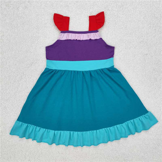 Cute Clothes GSD1875 Baby girl's summer blue flutter sleeve dress