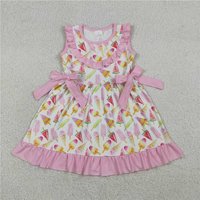 RTS NO MOQ Sibling Baby Girls Pink popsicle watermelon ruffle kids girls summer dresses