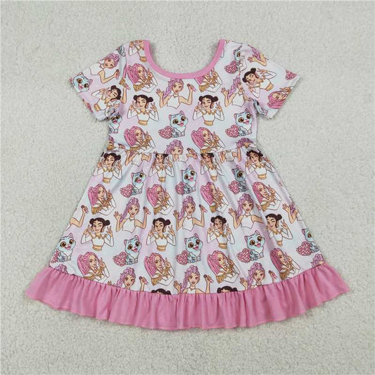 Cute Clothes GSD3394 Baby girl's pink summer short-sleeved dress