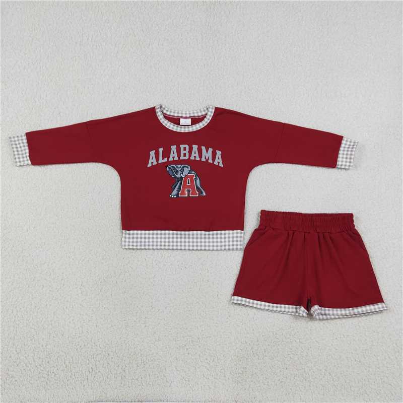 RTS NO MOQ Sibling milk silk Baby Girls Letter Print Long Sleeve Top Shorts Casual Team Set