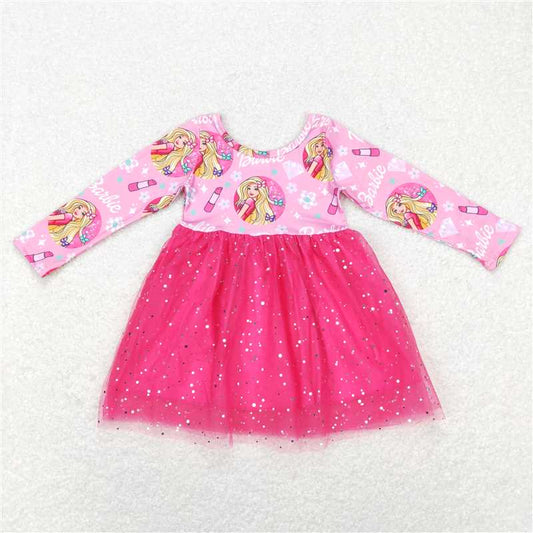 SALES NEW Valentine's Day Baby Girls Pink Tutu Knee-Length Dresses Doll Outfit Cute Valentine's Dress for Infants