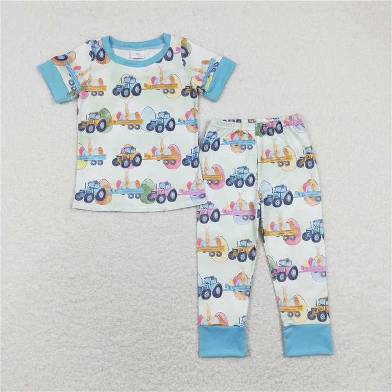 RTS NO MOQ BSPO0300 SR0883 BL0117 Blue coupe pattern short-sleeved zip-up romper & short-sleeved long pants set & baby blanket