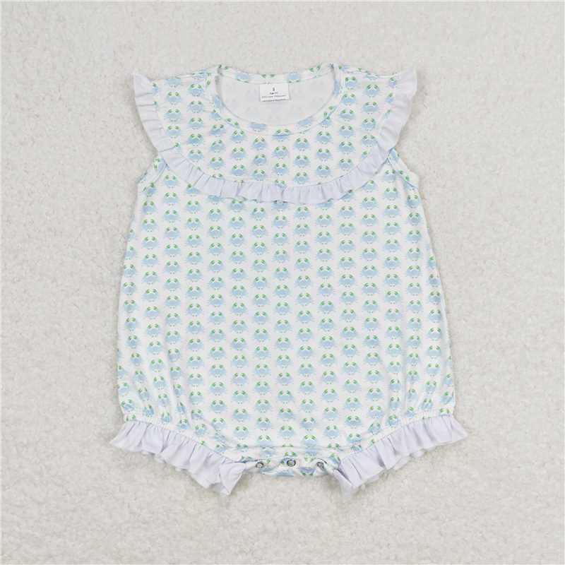 RTS Crab Lace White Sleeveless Shorts Set match pics sets
