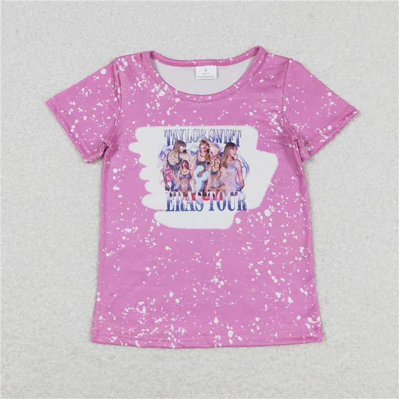 SALES NEW Baby Girls Pink Short Sleeve Tee Shirts Tops Style Comfortable Cotton Baby