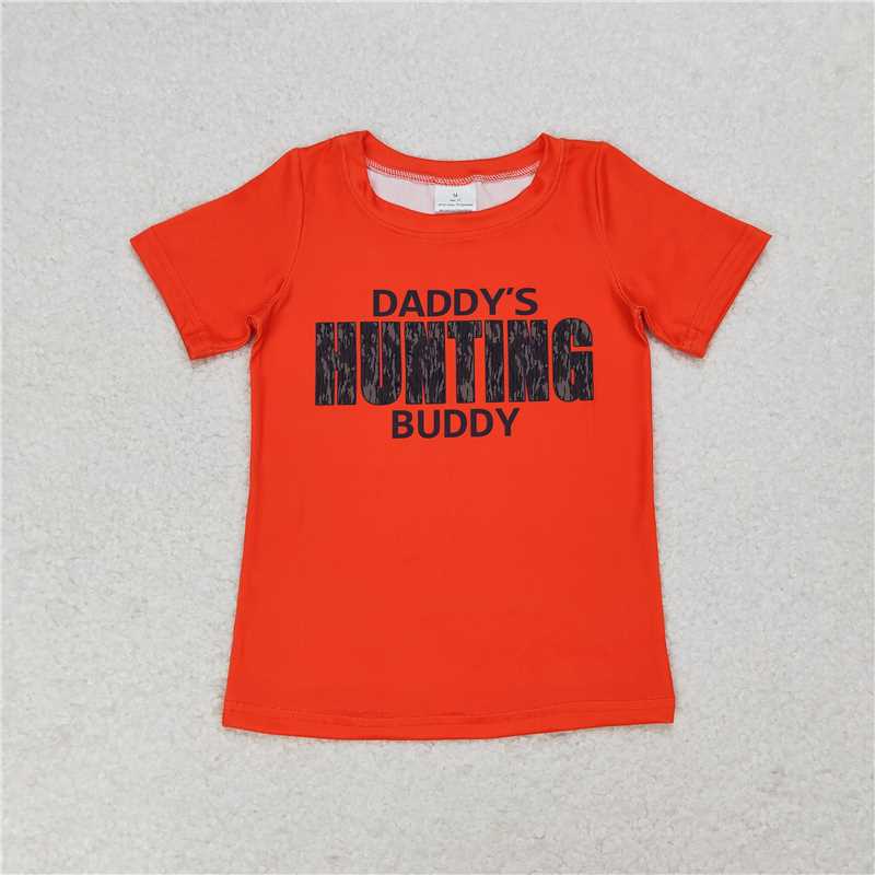 RTS NO MOQ Sibling Baby Boys hunting elk Print Short Sleeve Tops