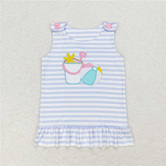 SALES NEW Baby Girls Sleeveless Stripes Tunic Tops Beach Wear Comfortable Cotton Top for Little Girls