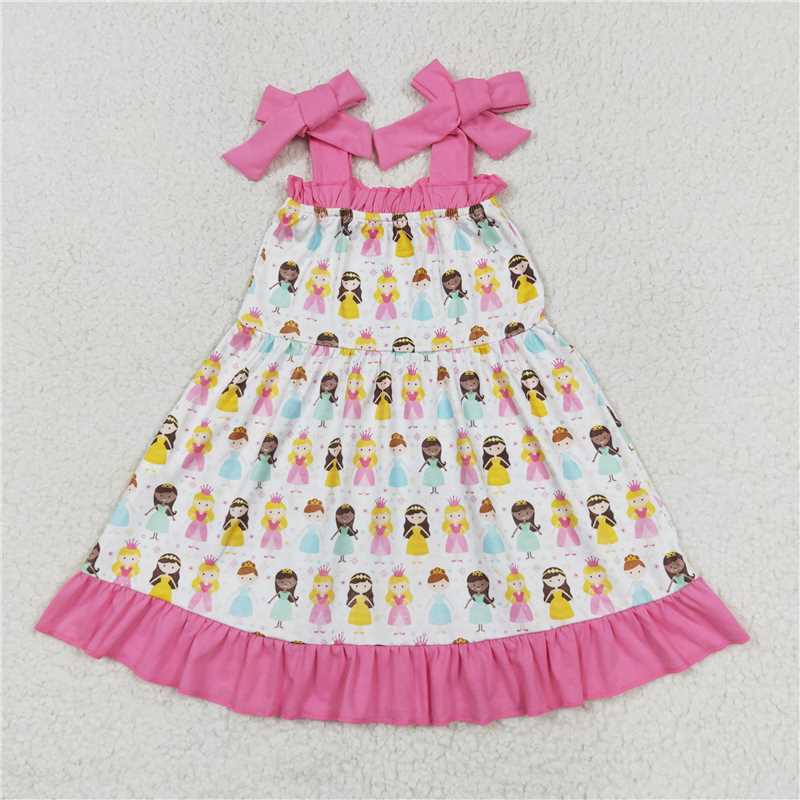 Cute Clothes GSD1097 Baby Girls Ruffle Knee Length Dresses