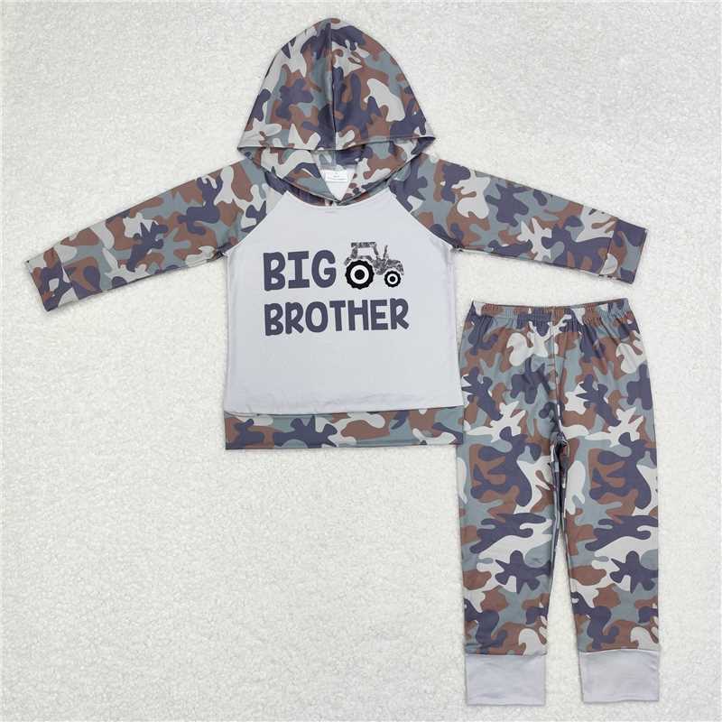 RTS NO MOQ BLP0576 BSSO0403 “BIG” Letter Pattern Long Sleeve Hooded Set & Short Sleeve Shorts Set