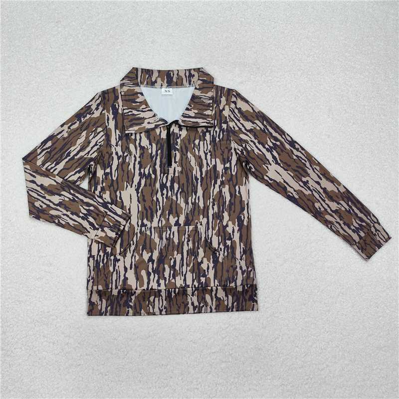 RTS NO MOQ Sibling Adults women clothes yoga camouflage Long Sleeve Tops and pants and set