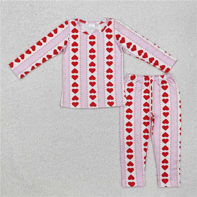 RTS NO MOQ Sibling Baby girls Clothes Valentine long-sleeved pants sets