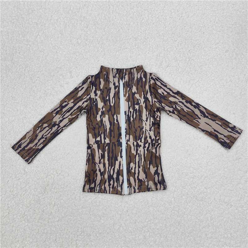 RTS NO MOQ Sibling baby girls clothes yoga Zip-Up Long Sleeve tops