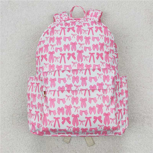 RTS NO MOQ BA0285 White backpack with pink bow pattern