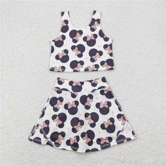 Cute Clothes 	 GSD1934 Baby Girls Sleeveless Top Skort Yoga Sets