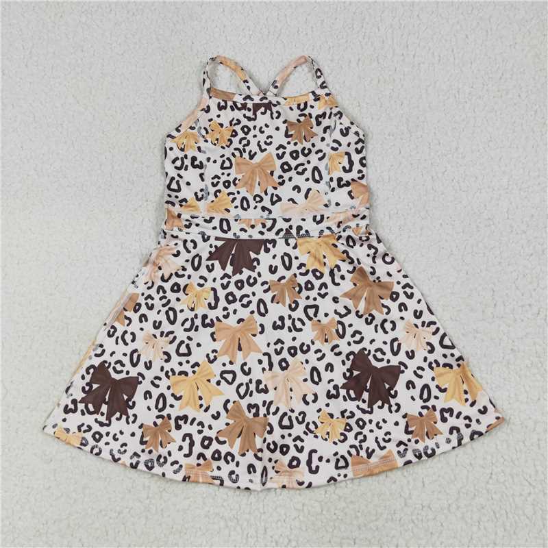 RTS NO MOQ Sibling baby girl clothes solid color skirt yoga dresses 3