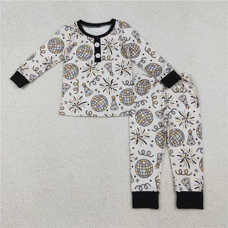 12/18m-7/8t RTS NO MOQ Sibling Baby girl boy clothes happy new year long-sleeved trousers suits