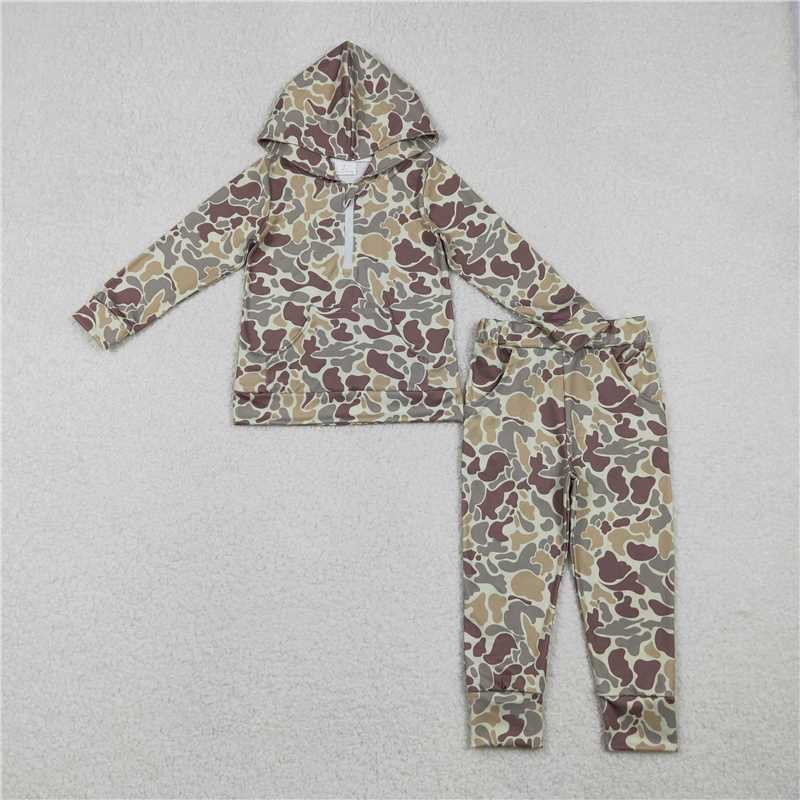 RTS NO MOQ sibling baby boy clothes camouflage long sleeve Clothes Sets and romper