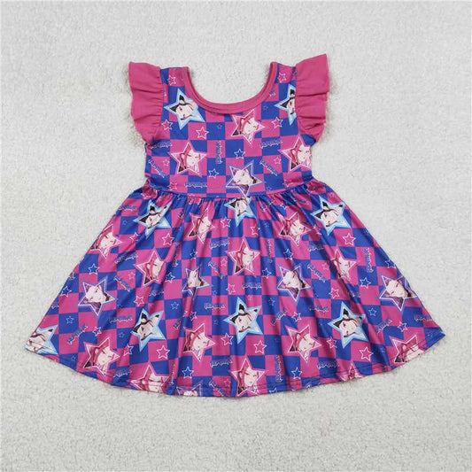 Cute Clothes  GSD3284Baby girl purple summer dress with flutter sleeves