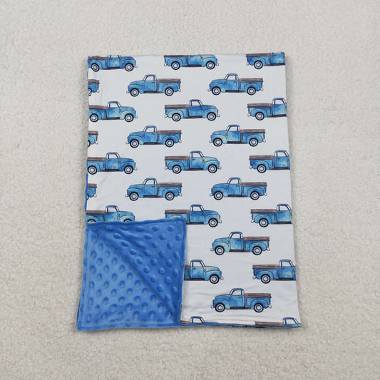 RTS NO MOQ（In Stock) BL0062 Blue Truck Baby Blanket