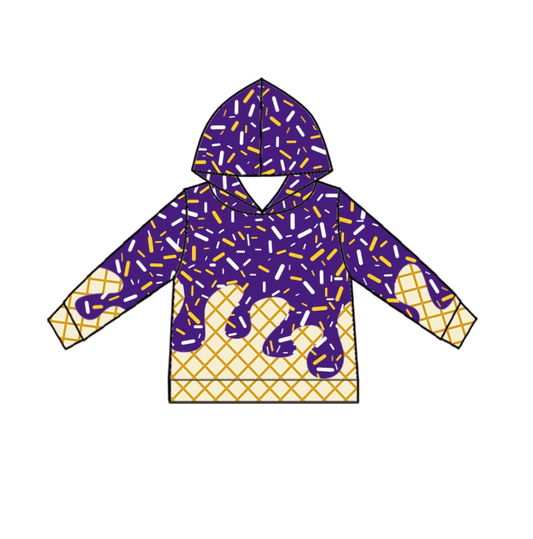 Custom moq 5 mix size milk silk baby girls clothes team purple hooded long sleeve tops and pants and shorts and skirts-25.10.20