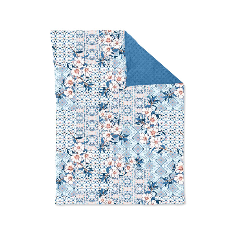 8.29 custom each style moq 5 eta 4-6week baby blanket floral blue blanket design