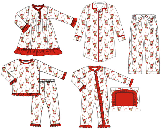 25.6.24 custom each style moq 5eta 4-6week Sibling Sisters Christmas baby girl long sleeve pants sets and adult top and adult pants and romper and dress match family design