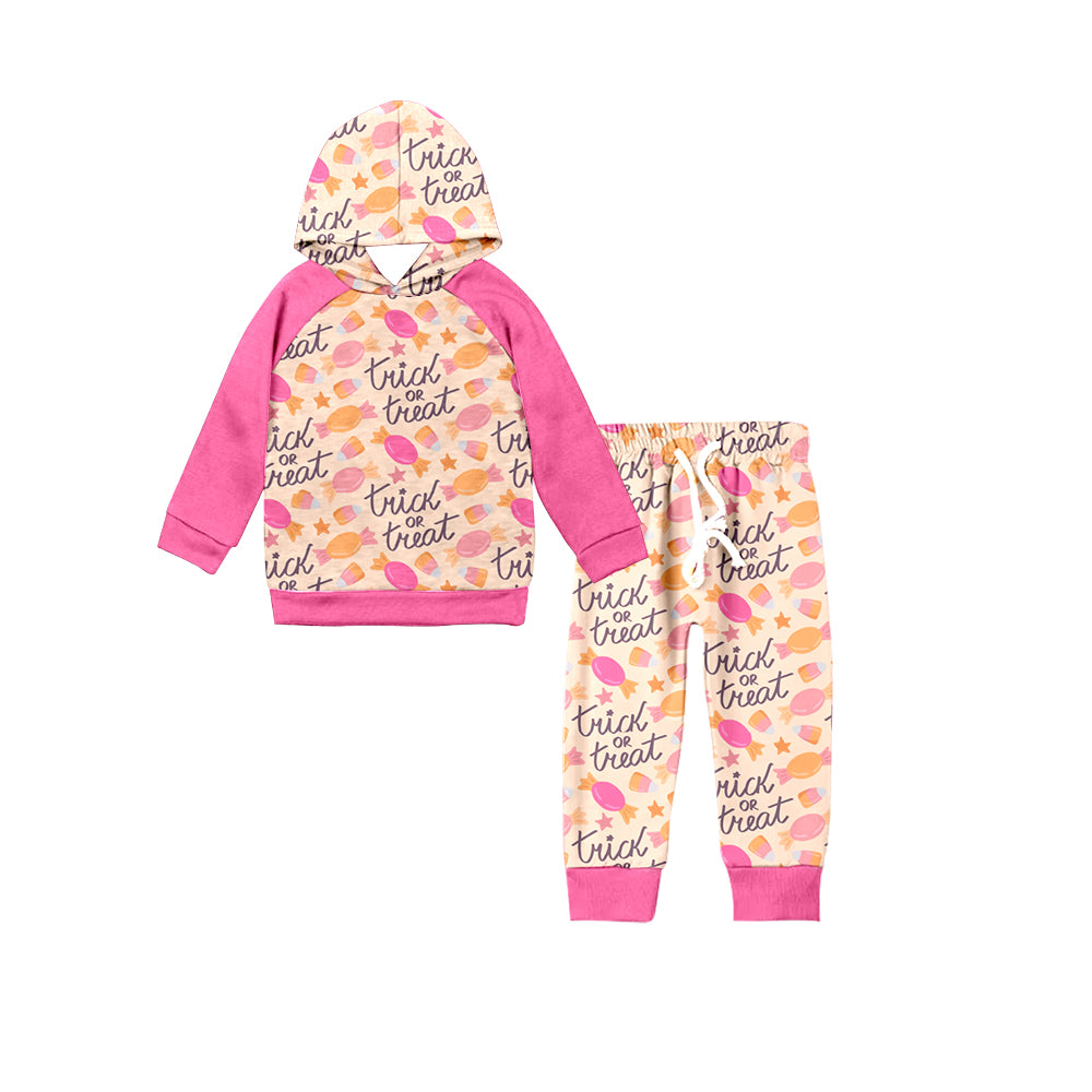 6.6 custom each style moq 5 eta 4-6week baby girls clothes pink hooded long sleeve pants outfits