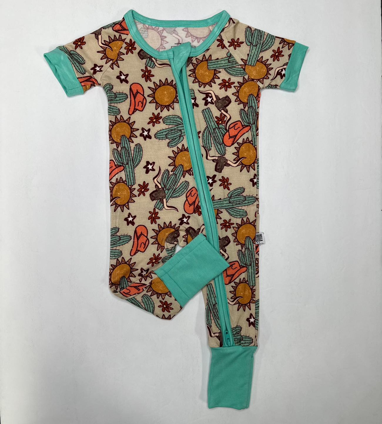 5.21custom each style moq 5eta 4-5week Sibling Sister western style print green  baby romper match family design