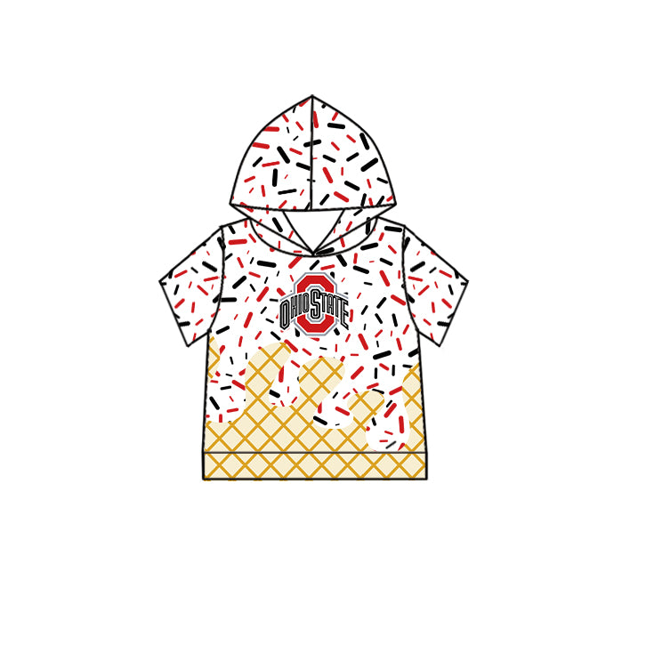 Custom summer teams baby girls clothes team white hooded long sleeve tops and short sleeve top and dress and pants and shorts-25.5.30