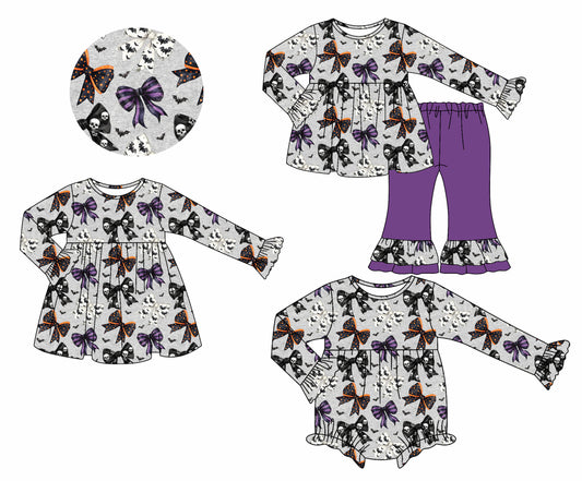 25.7.11 custom each style moq 5eta 4-6week Sibling Sisters bow baby girl long sleeve pants sets and dress and rompers match family design