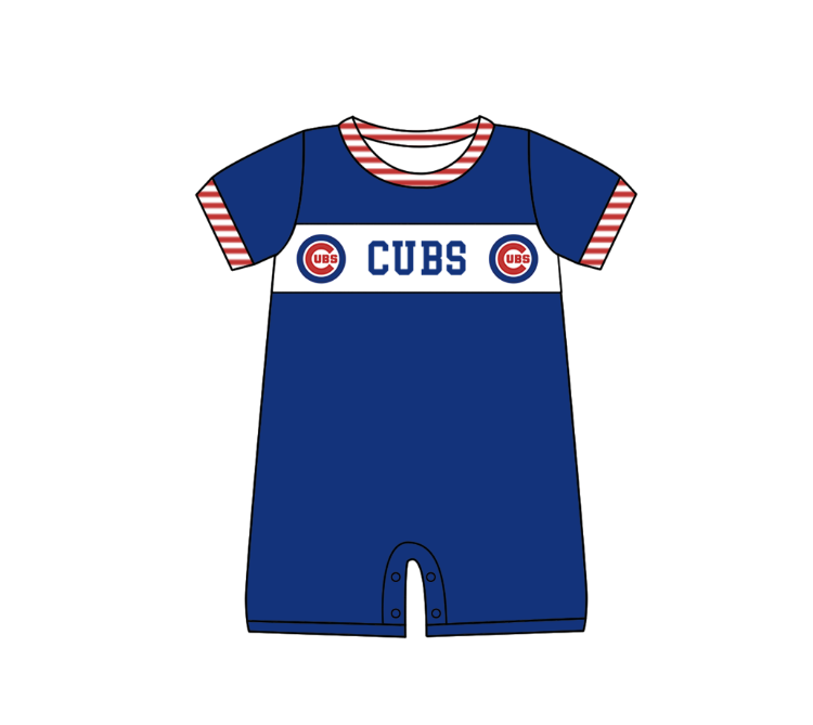 Custom moq 5 mix size milk silk summer teams baby girl boys clothes Dark blue short sleeve shorts sets 2  and dress and rompers 2 series