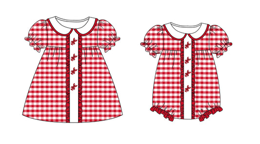 25.9.17 custom each style moq 8 eta 6-8week Sibling Sisters lobster baby girl short sleeve dress and rompers match family design