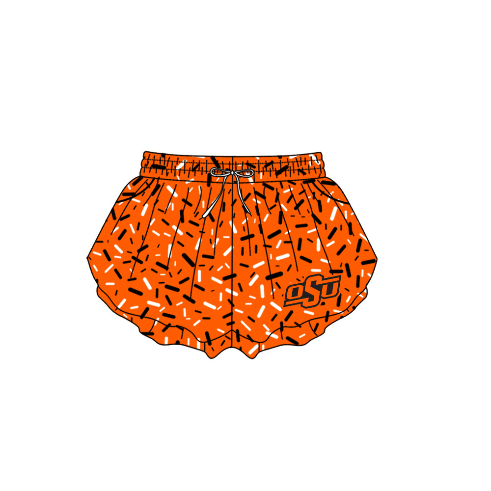 Custom moq 5 mix size milk silk summer teams Baby Camo Hooded Short Sleeve Top and Shorts Set Orange Ice Cream Drips Hooded Top with Matching Shorts