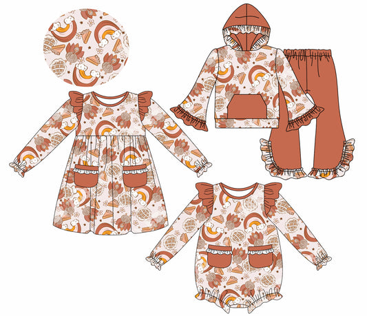 25.7.26 custom each style moq 5eta 4-6week Sibling Sisters baby girl long sleeve pants sets and dress and rompers match family design