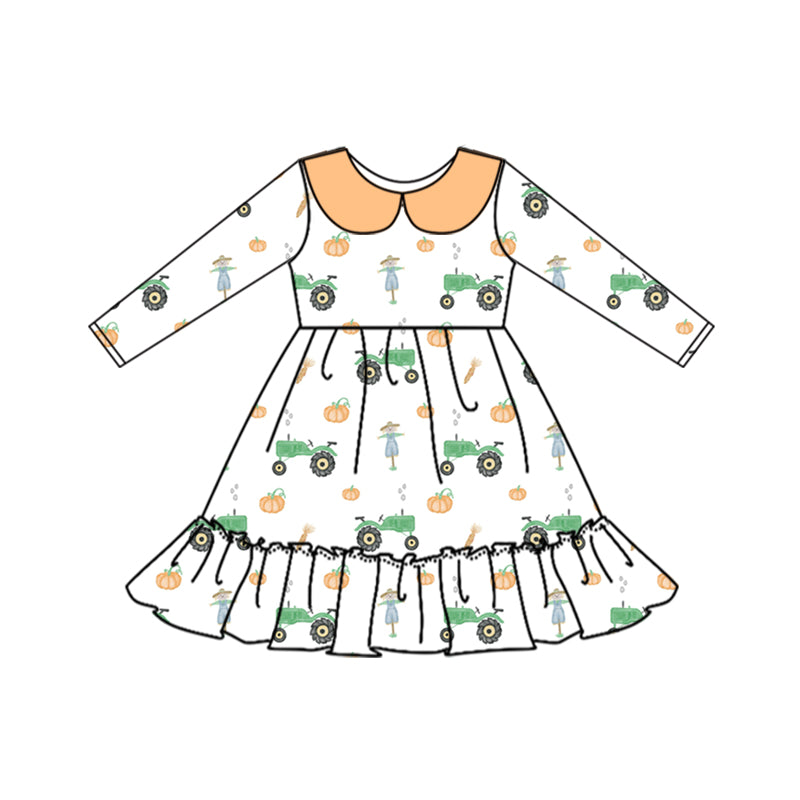 6.8 custom each style moq 5eta 4-6week Sibling Sister pumpkin baby boys pajamas sets and dress and baby romper match family design