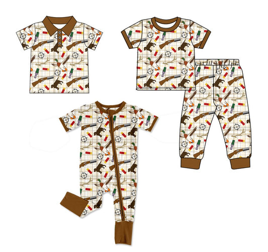 25.11.3 custom each style moq 5 eta 6-8week Sibling Sisters duck gun puppy baby boy short sleeve pants sets and rompers and top match family design