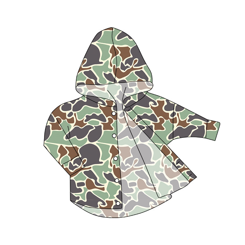 9.7 custom each style moq 5 eta 4-6week baby boys clothes camouflage button hooded long sleeve top