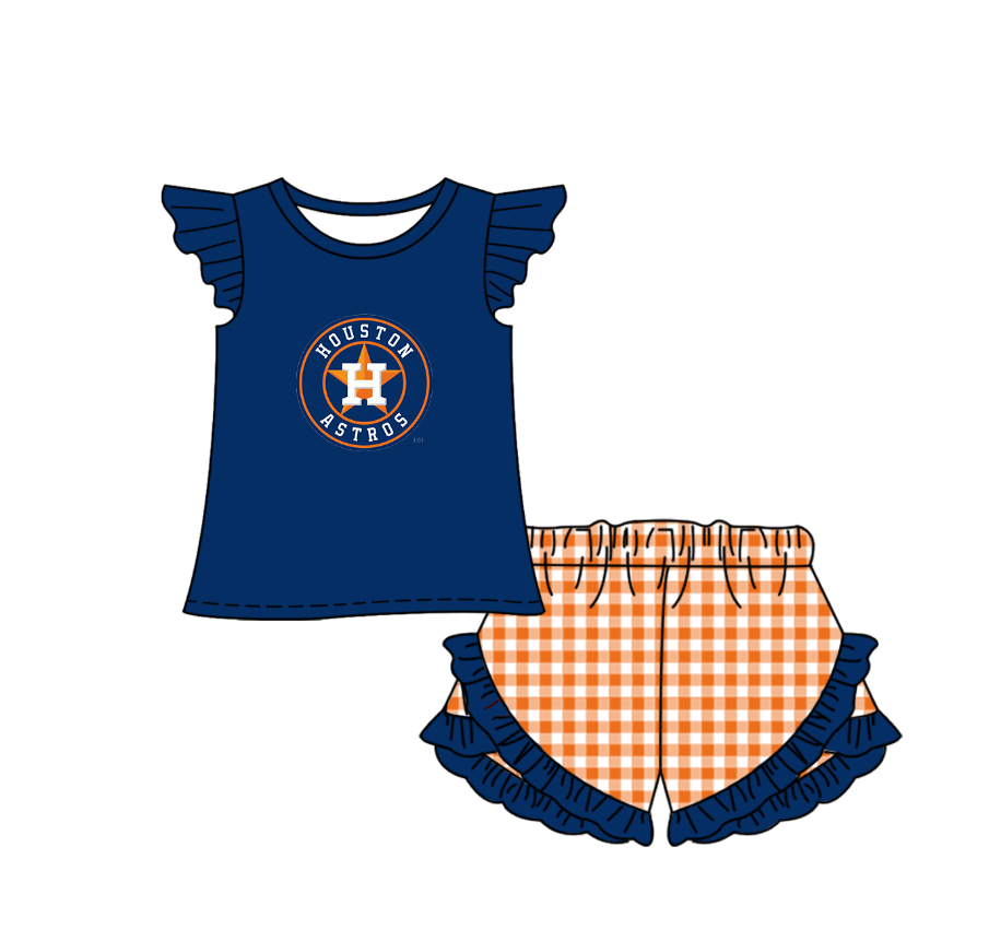 Custom moq 5 mix size milk silk summer teams Baby Boys And Girls Short-Sleeved Navy Blue Shirt And Shorts Set Matching Striped Rompers Outfit Set