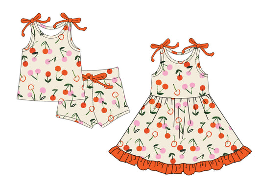 4.17 custom each style moq 5eta 4-6week Sibling Sister baby girl short sleeve shorts sets and dresses match design