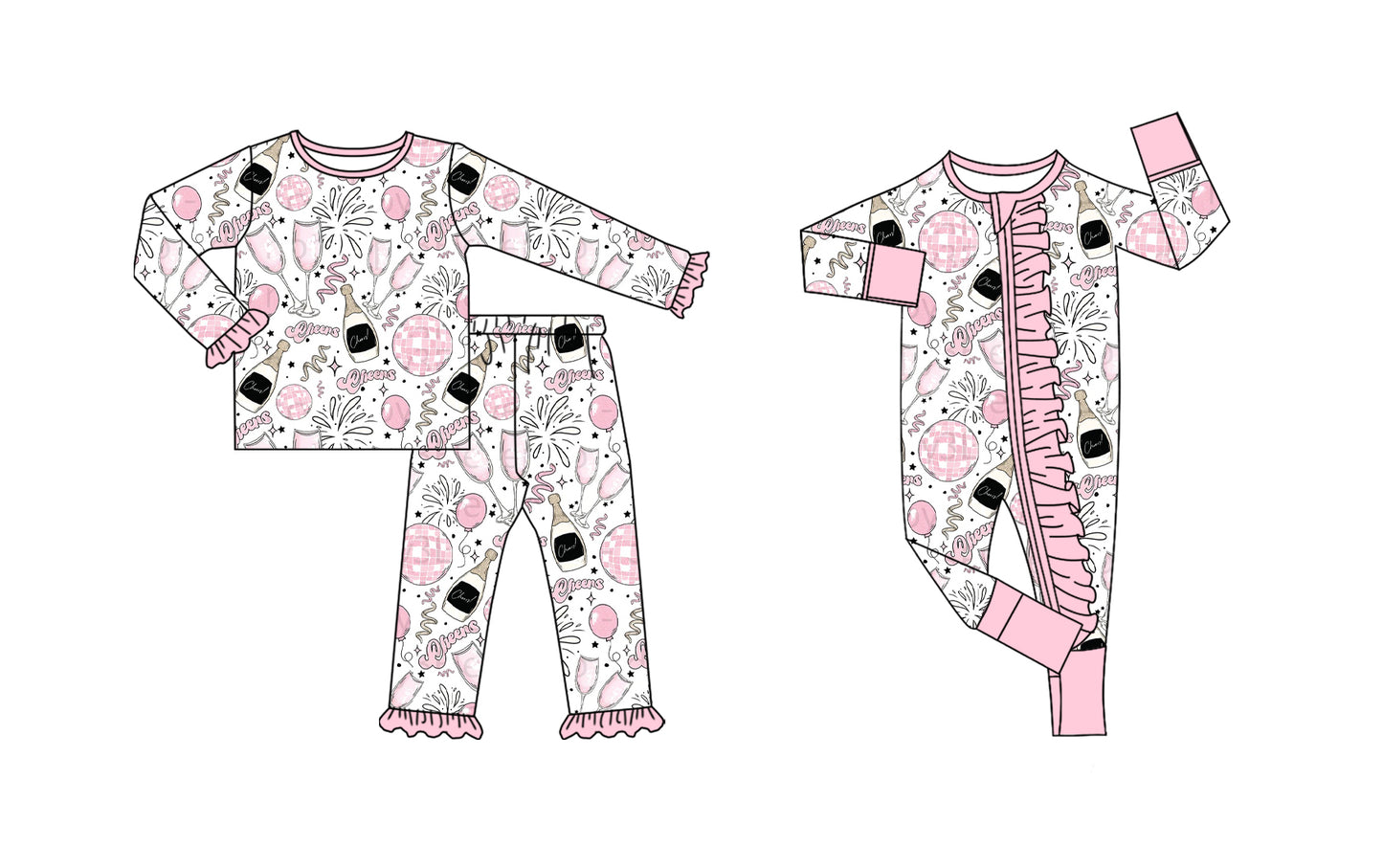 25.7.30 custom each style moq 5eta 4-6week Sibling Sister new year baby girl long sleeve pants sets and rompers match family design