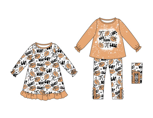 25.8.16 custom each style moq 5eta 4-6week Sibling Sisters rugby baby girl long sleeve pants sets and dress match family design