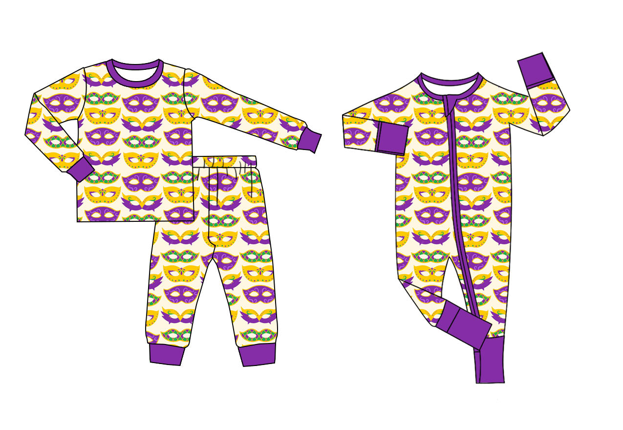 25.11.5 custom each style moq 5 eta 6-8week Sibling Sisters mardi gras baby girl clothes long sleeve pants sets and romper match family design