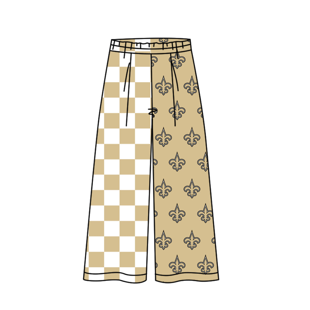 Custom moq 5 mix size summer teams Baby Elastic Waist Check Casual Team Pants