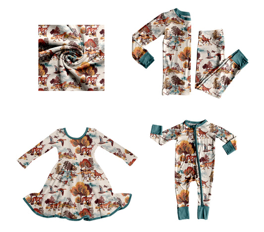 25.9.24 custom each style moq 8 eta 6-8week Sibling Sisters horse baby girl long sleeve pants sets and dress and rompers match family design