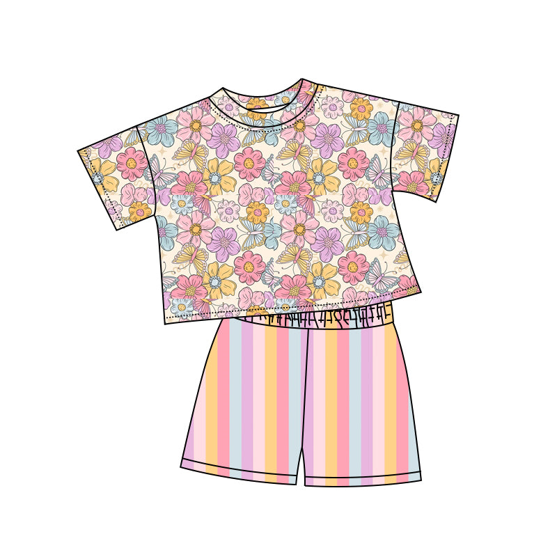 25.11.18 custom each style moq 5 eta 6-8week Sibling Sisters baby girl clothes short sleeve shorts sets 4 match family design