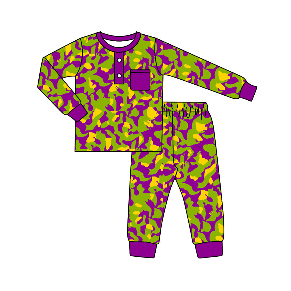7.22 custom each style moq 5eta 4-6week Sibling Sister camouflage purple baby boys sets and rompers match family design