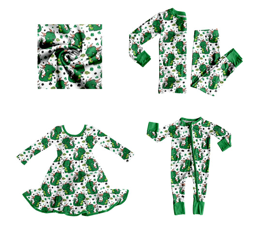 25.9.11 custom each style moq 5eta 4-6week Sibling Sisters dinosaur baby girl long sleeve pants sets and dress and rompers match family design